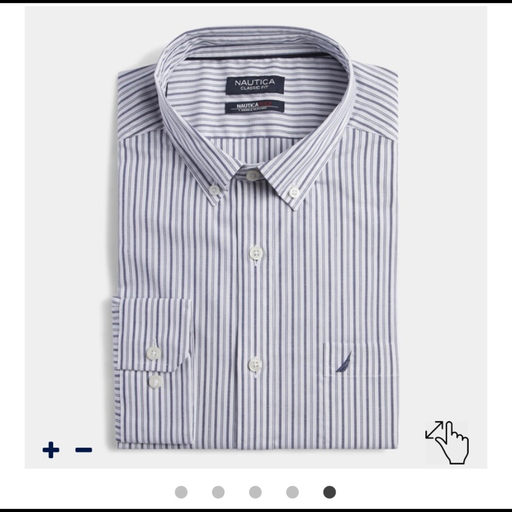 NWT Men’s Nautica Flex Button Down Dress Shirt L